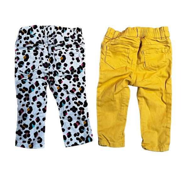 Bundle of 2 Garanimals Baby Girls Pants Sz 12 Months Cute Animal Print and Brigh - Picture 2 of 8